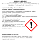 Fiche CLP Musc Blanc 19gr - informations sécurité conformes réglementation