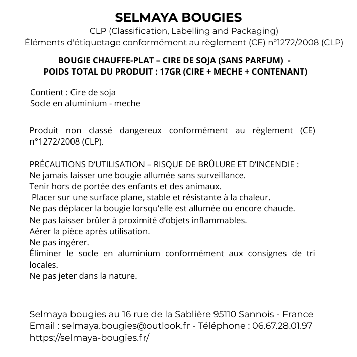 Bougies chauffe plat lot de 9 - cire de soja