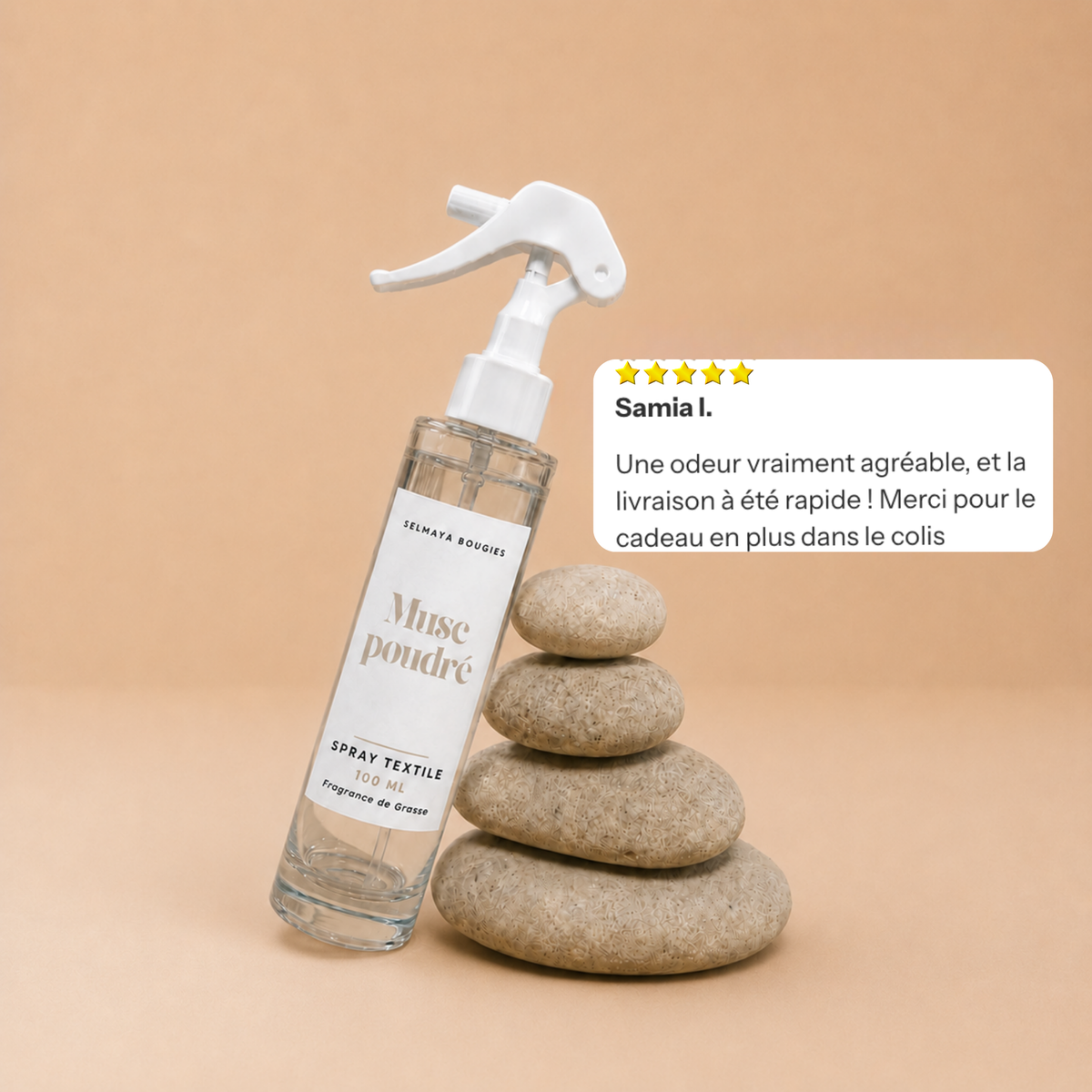 Spray textile Musc Poudré | Parfum linge de maison raffiné