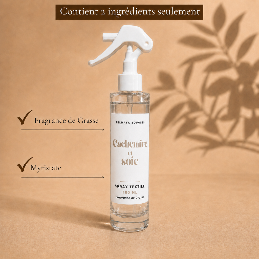 Spray textile Cachemire et soie 100 ml | Selmaya Bougies
